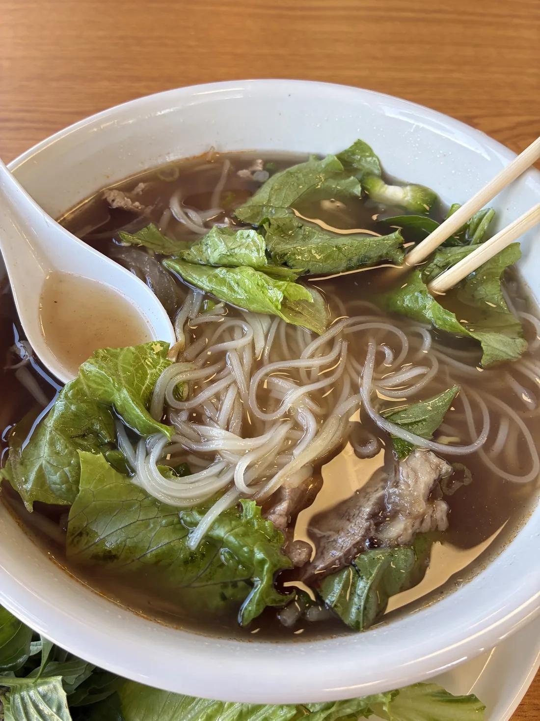 Pho with greens