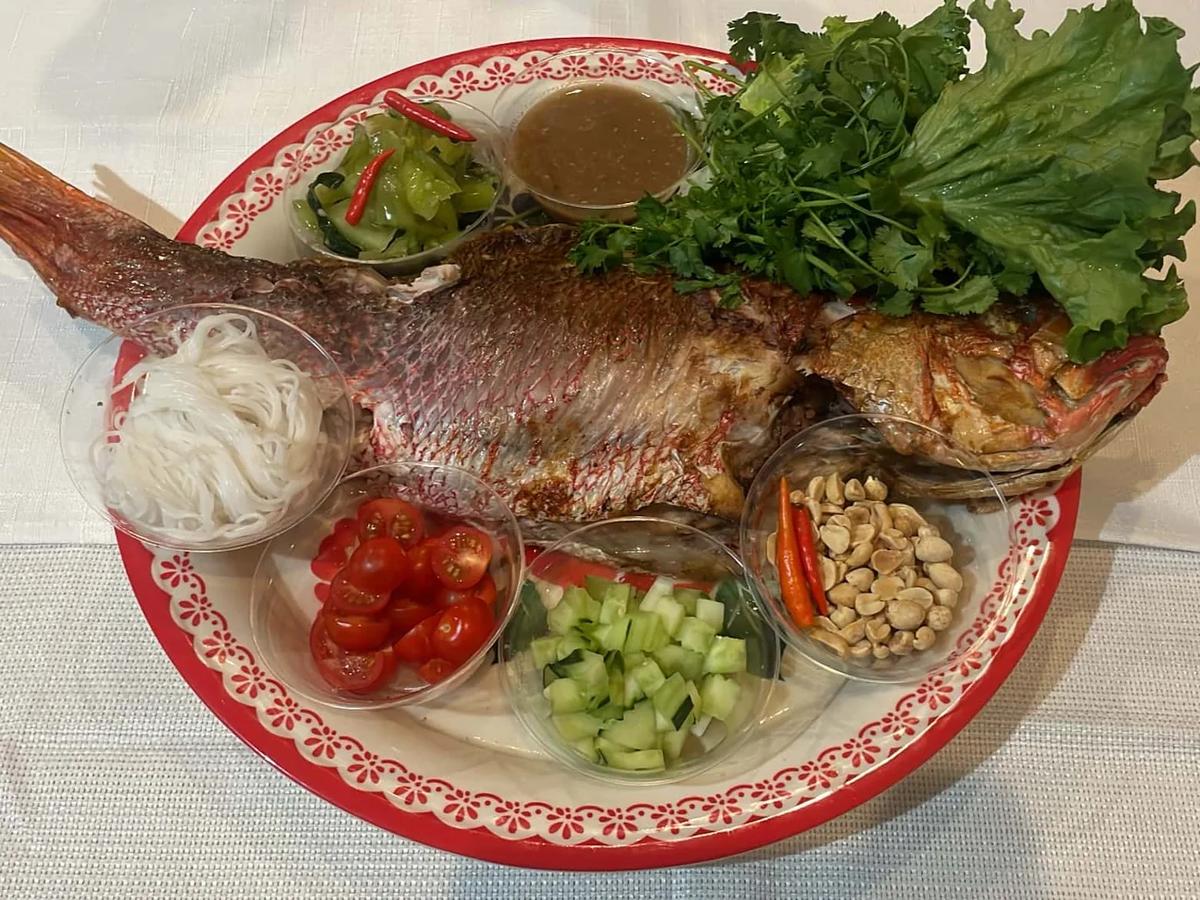 Whole fish with herbs